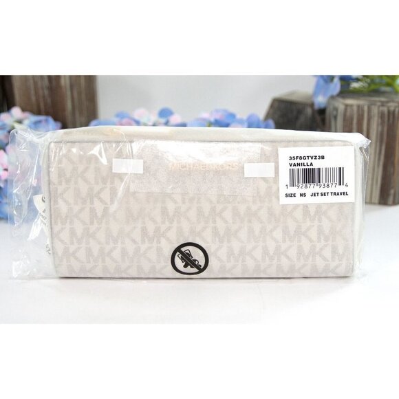 Michael Kors Vanilla Monogram Acorn Leather 3/4 Zip Around Lacey Wallet NWT - Picture 8 of 8